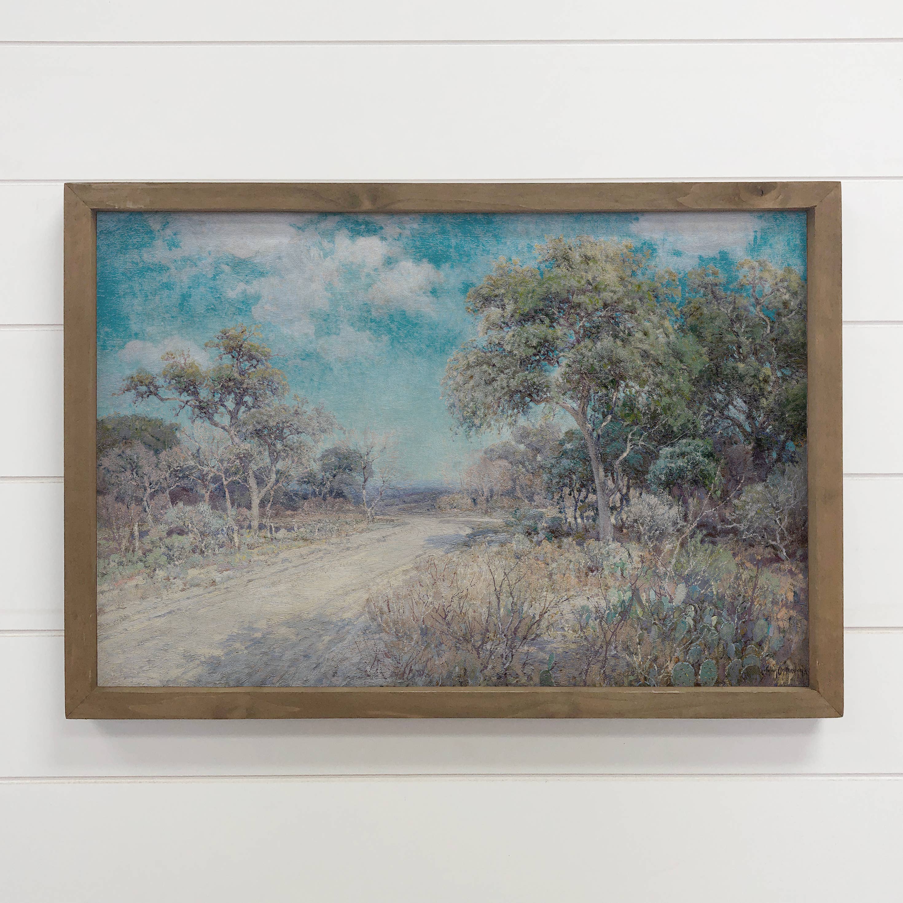 Texas Dirt Road - Landscape Canvas Art - Wood Framed Decor