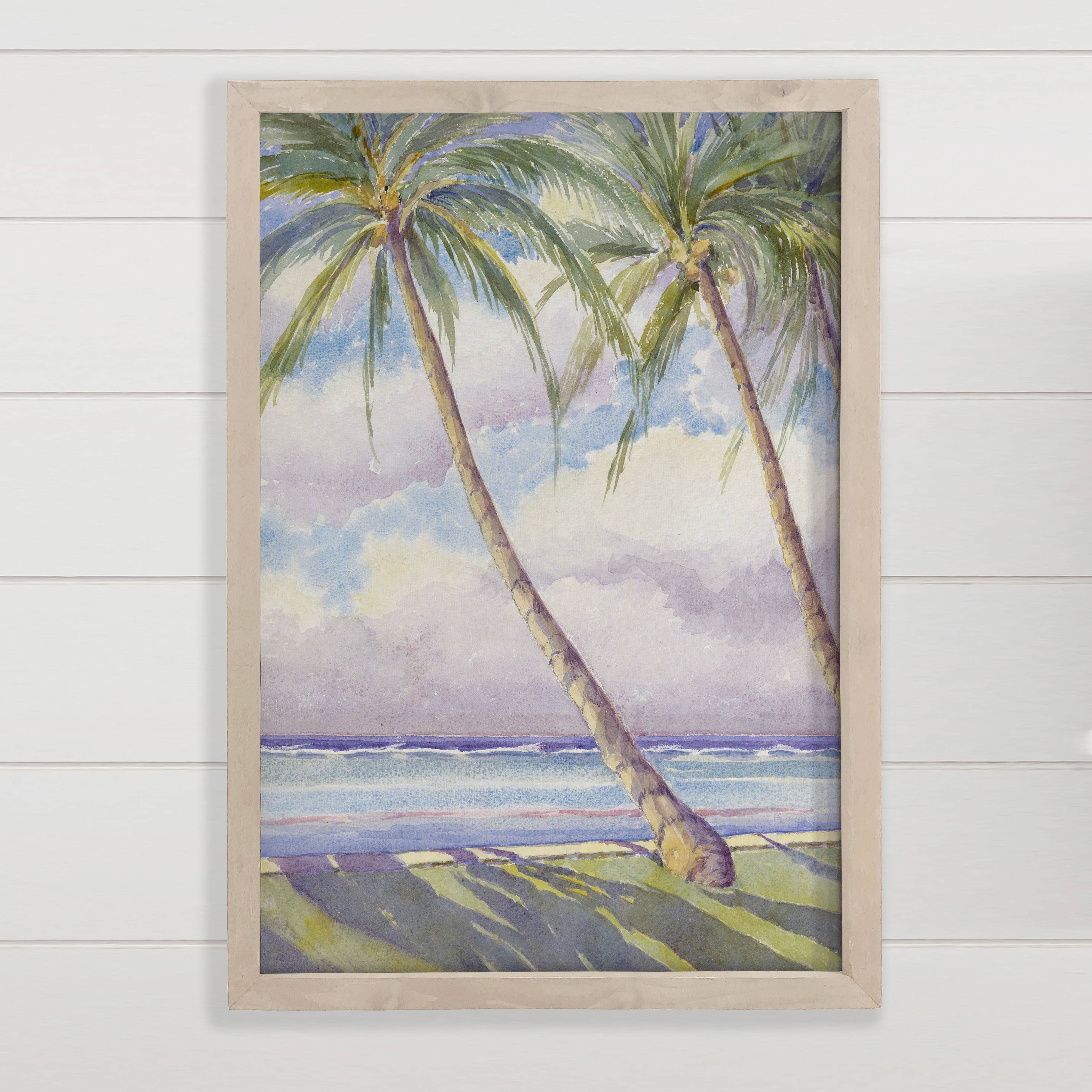 Honolulu Palms - Palm Tree Canvas Art - Wood Framed Decor