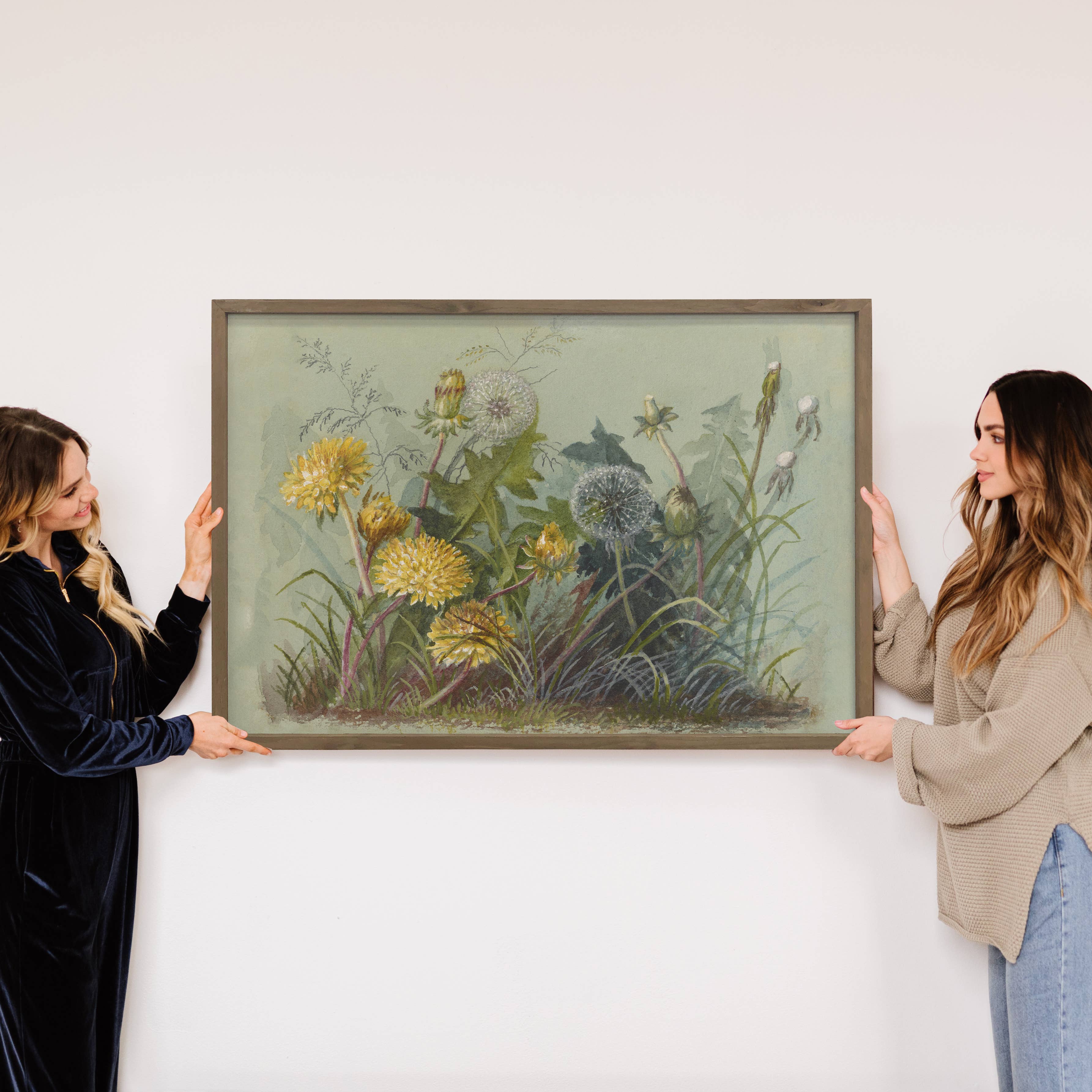 Dandelion Botanicals - Flower Canvas Art - Wood Framed Art