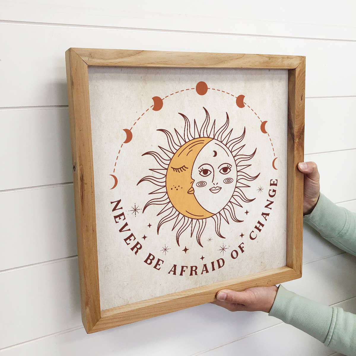 Boho Never Be Afraid of Change Sun Moon - Boho Canvas Art