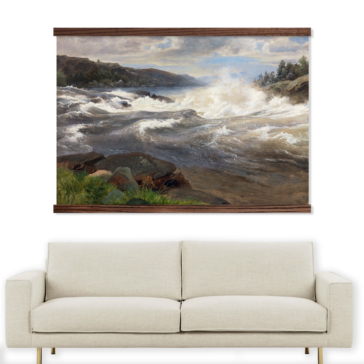 Churning Bay Waters - Nature Canvas Art - Wood Framed Decor