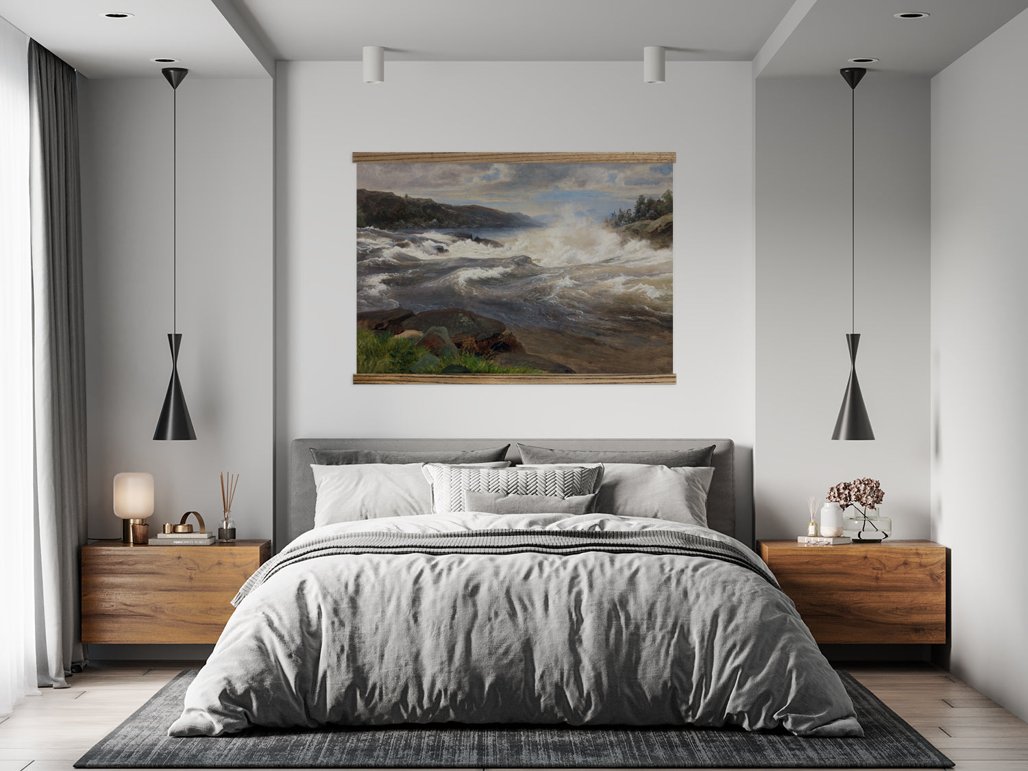 Churning Bay Waters - Nature Canvas Art - Wood Framed Decor