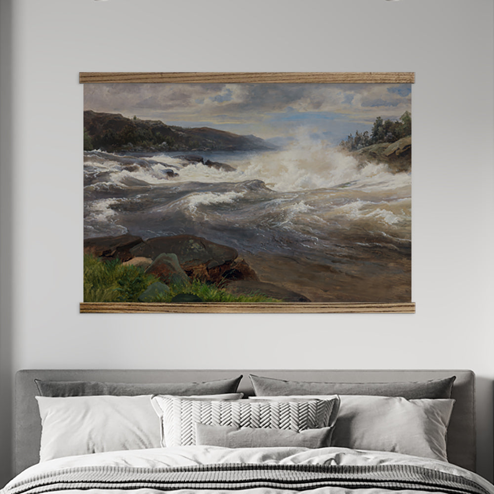 Churning Bay Waters - Nature Canvas Art - Wood Framed Decor