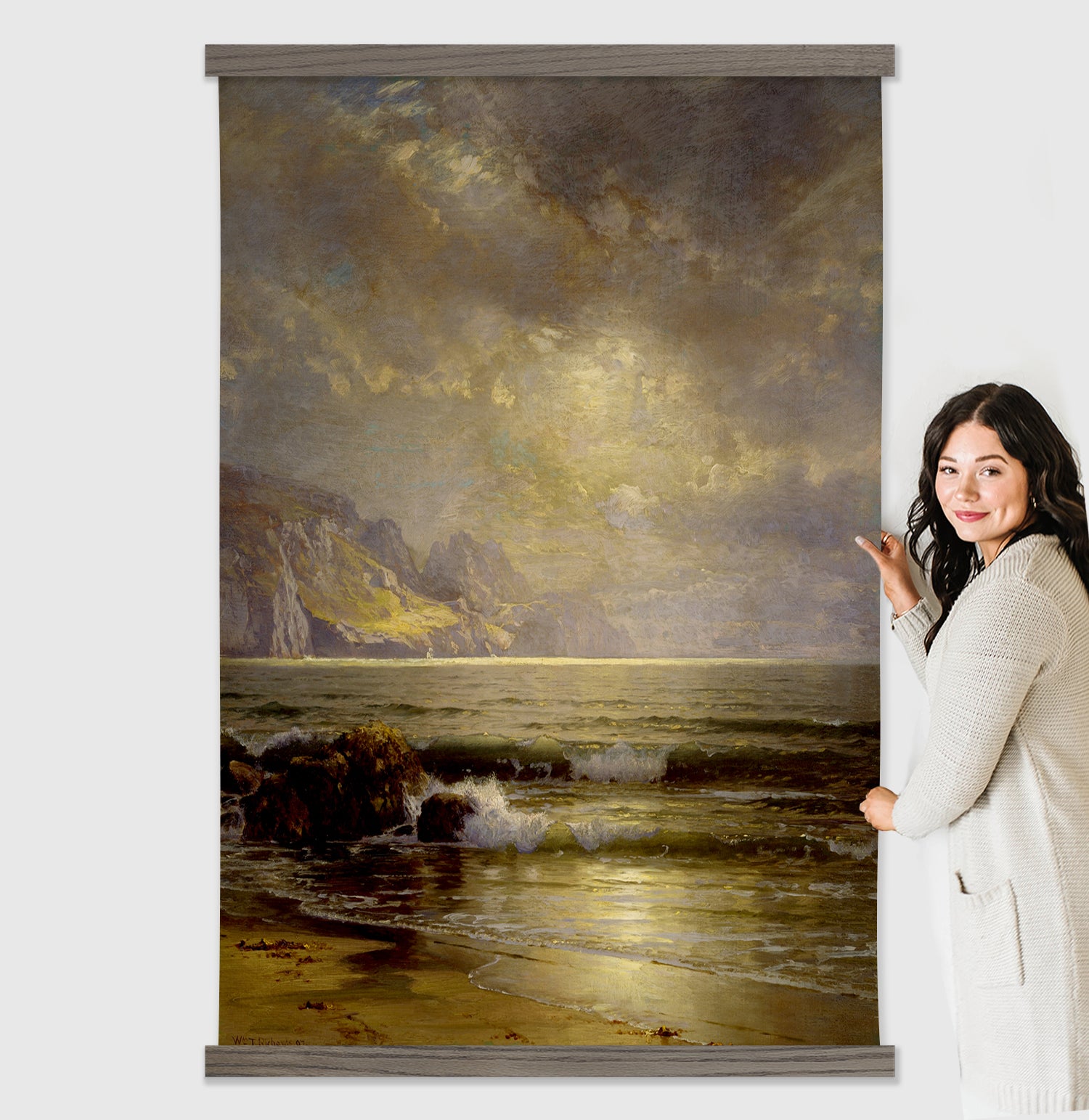 Hanging Tapestry- Dark Seaside Framed Wall Art