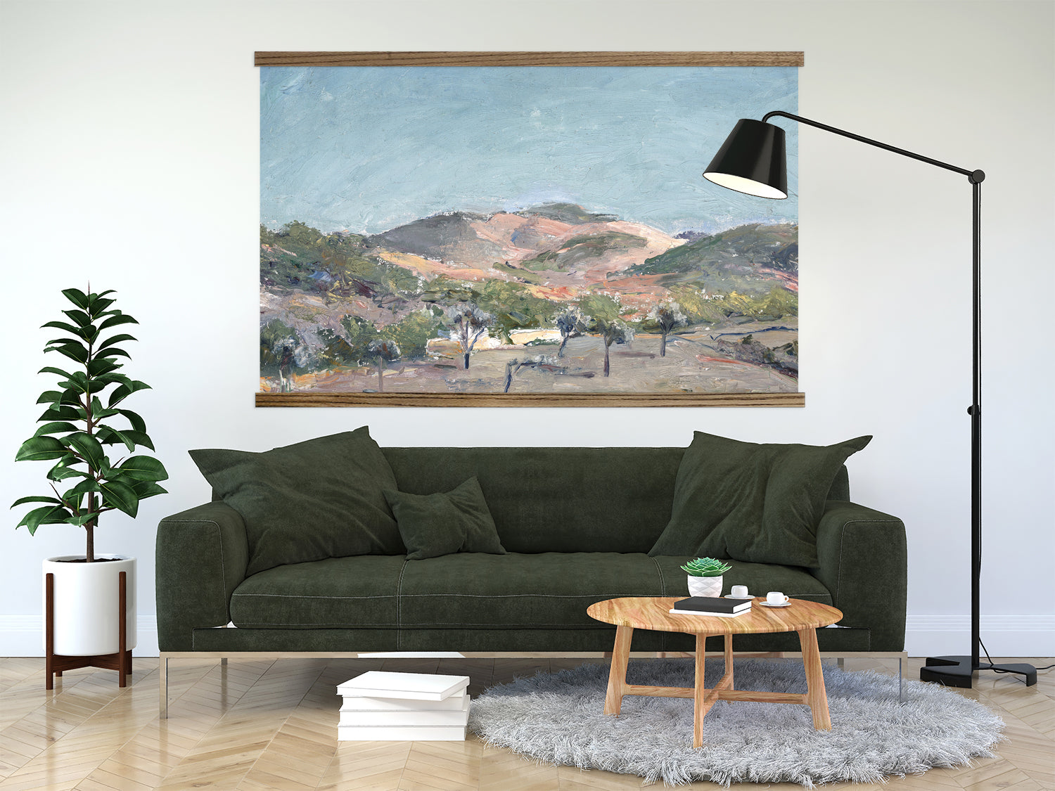 Extra Large Canvas Print- Hill with Trees Landscape