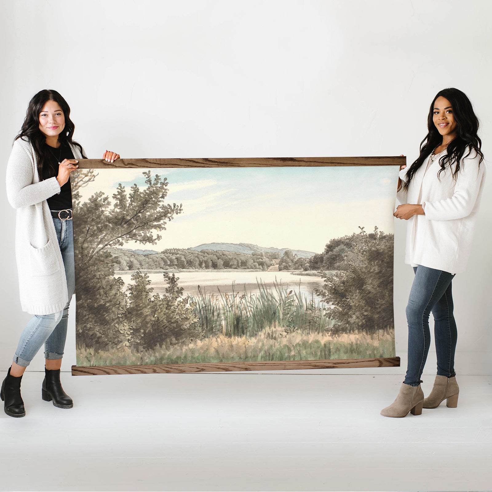 Huge Canvas Print- Millpond Painting Framed Canvas Wall Art