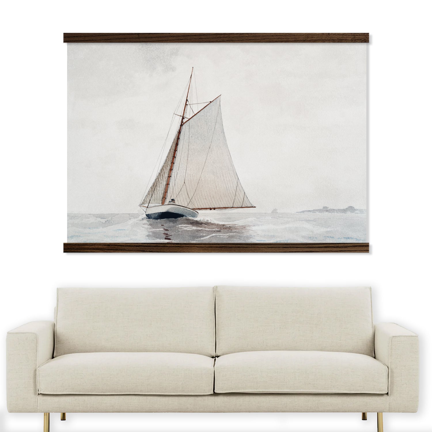 Extra Large Wall Art- Sailing- Watercolor Canvas Wall Hanging
