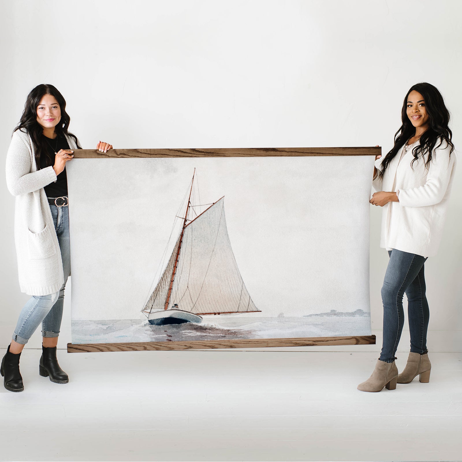 Extra Large Wall Art- Sailing- Watercolor Canvas Wall Hanging