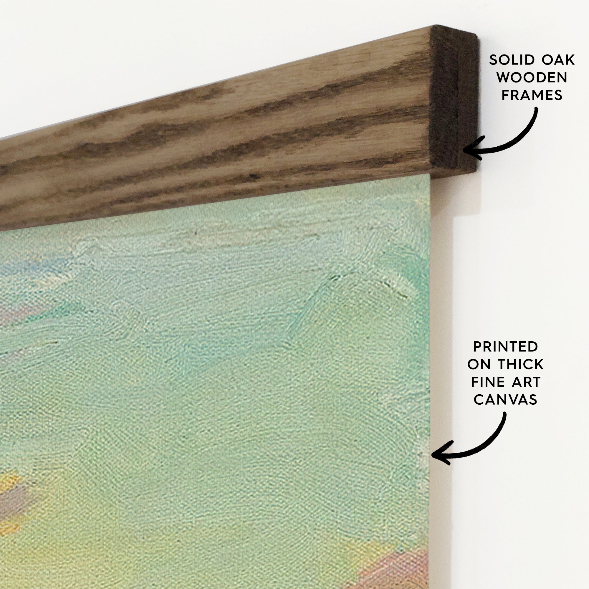 Sunset on the Lake - Wall Hanging Large Canvas and Wood Frame