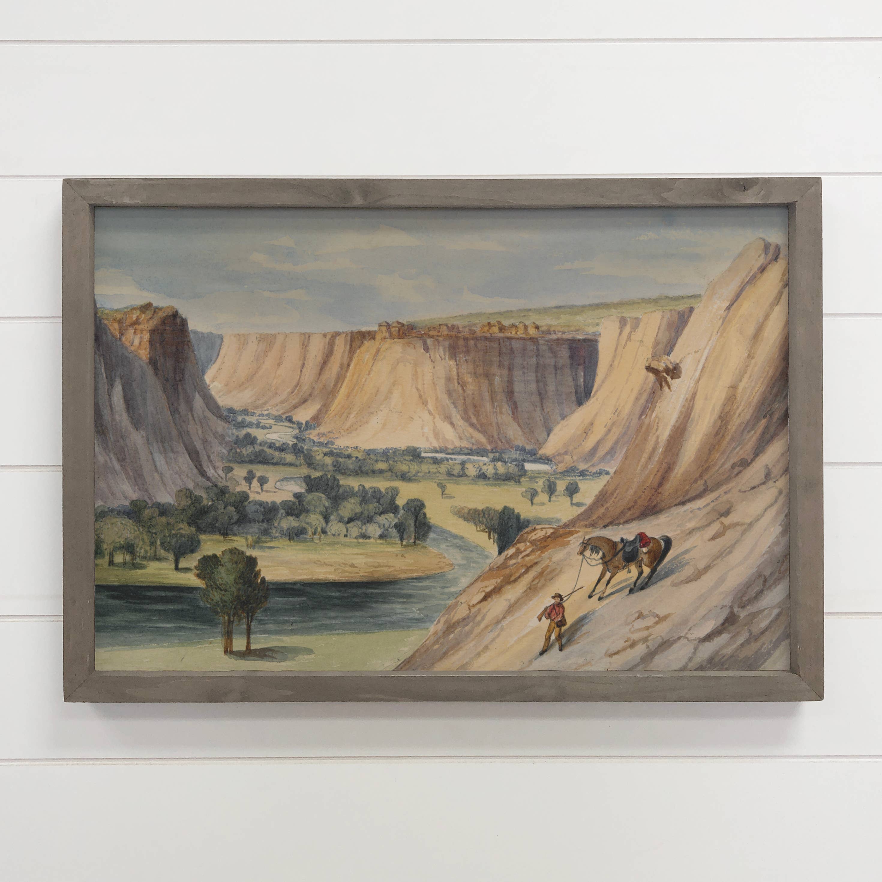 Marias River Montana - River Landscape Canvas Art - Framed