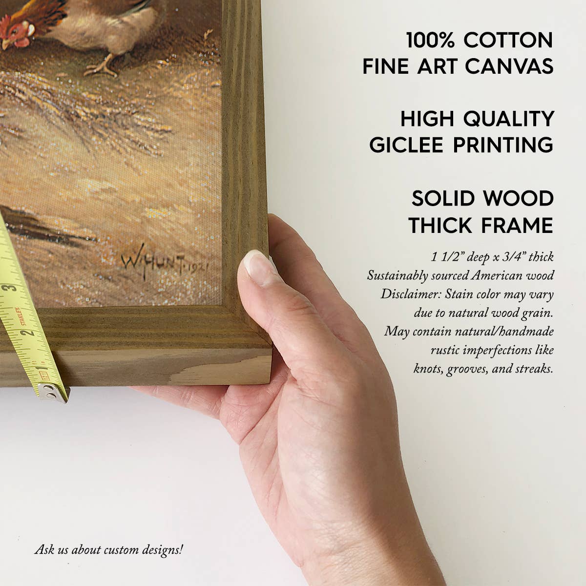 Farm Calves and Chickens - Farmhouse Canvas Art - Wood Frame