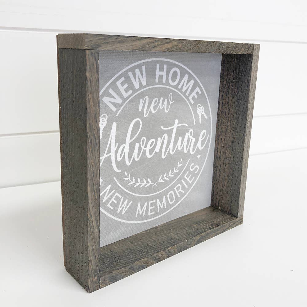 New Home New Adventure - Home Canvas Wall Art - Wood Framed