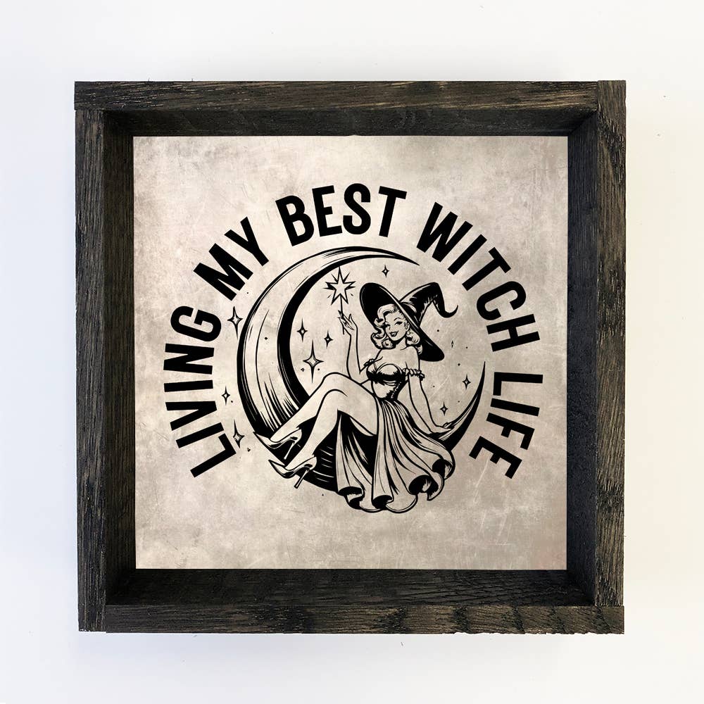 Living My Best Witch Life - Halloween Canvas Art - Framed