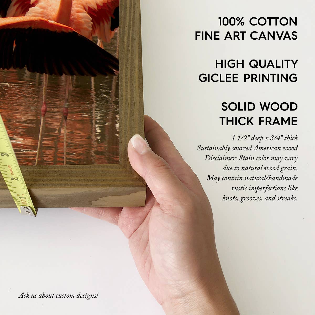 Flamingo Group - Bird Canvas Art - Wood Framed Wall Art