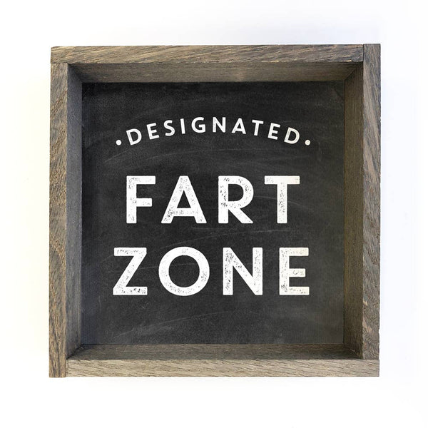 Funny Bathroom Sign- Fart Zone- Small Sitting Sign
