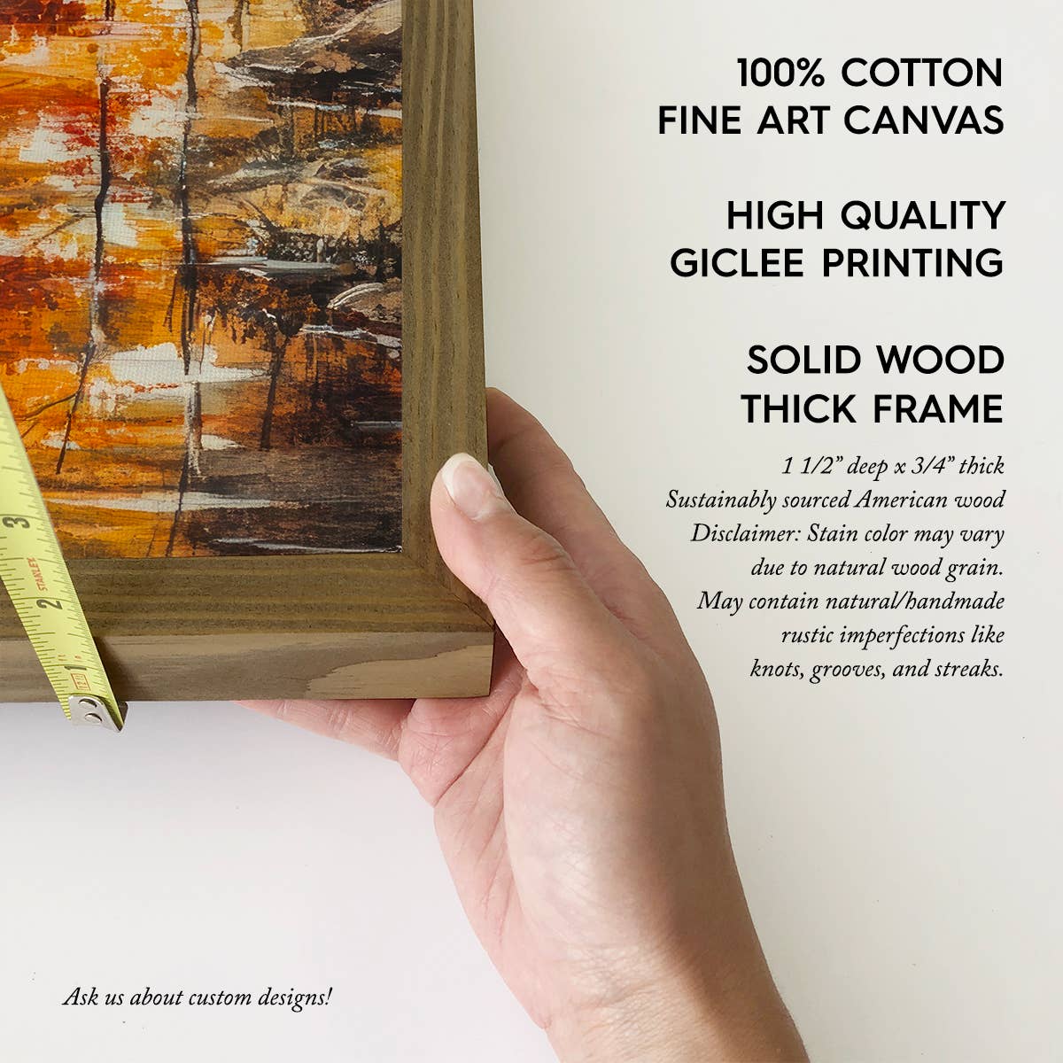 Changing Seasons River Woods - Mountain Canvas Art - Framed