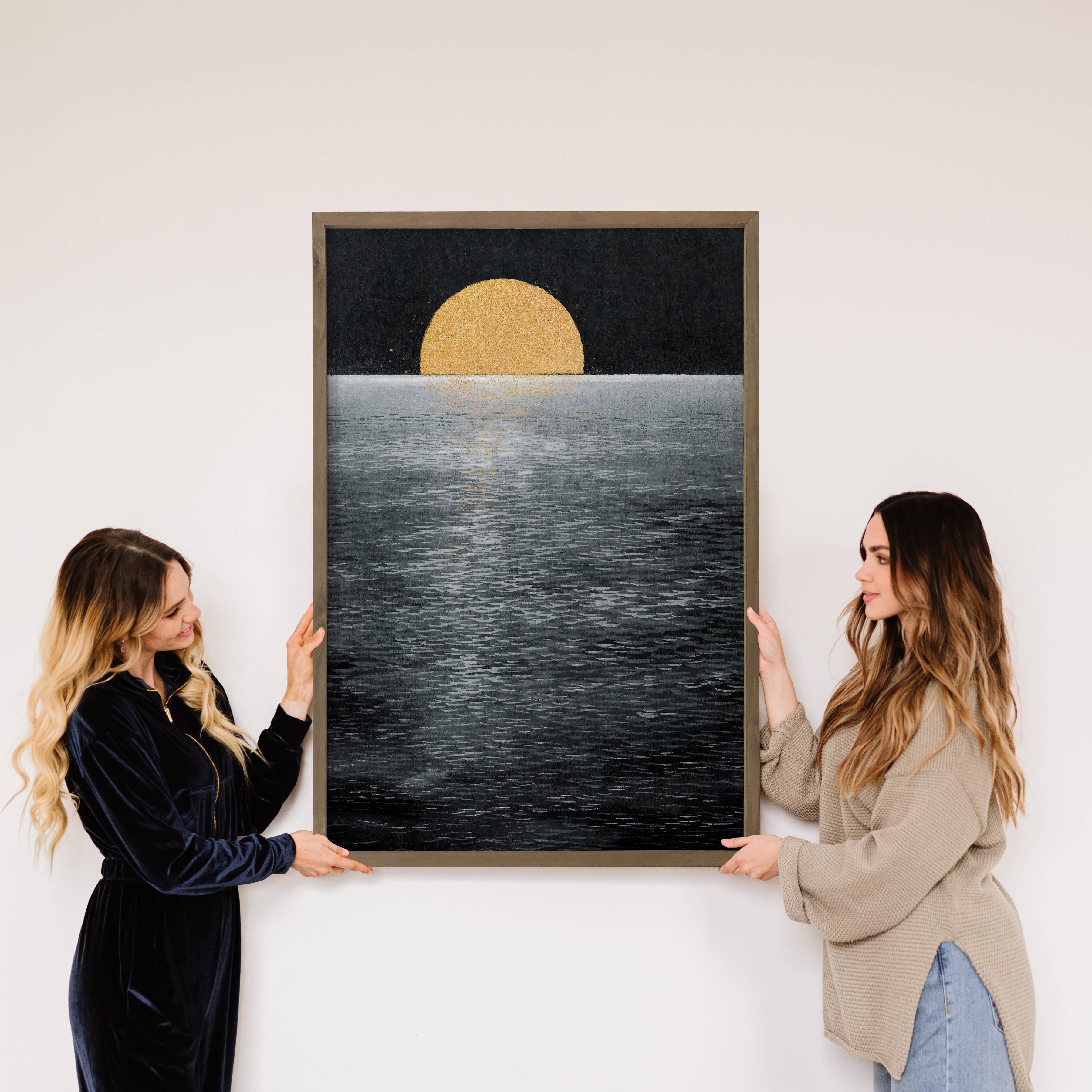 Moon Rising - Nature Canvas Art - Wood Framed Wall Art