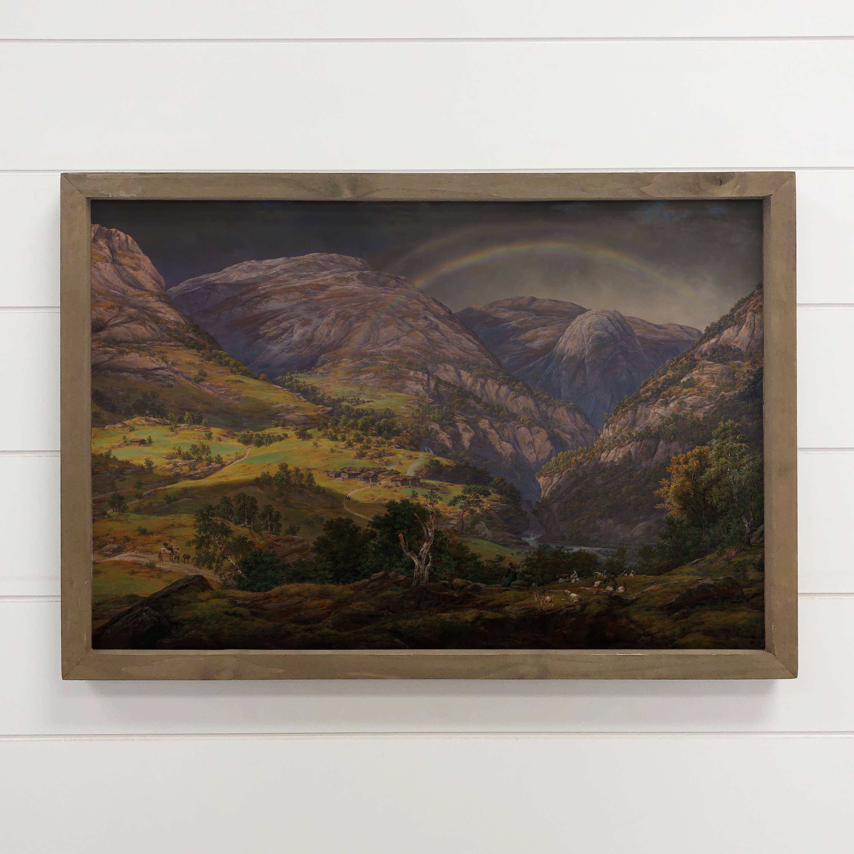 Rainbow in the Mountains -Nature Landscape Canvas Art