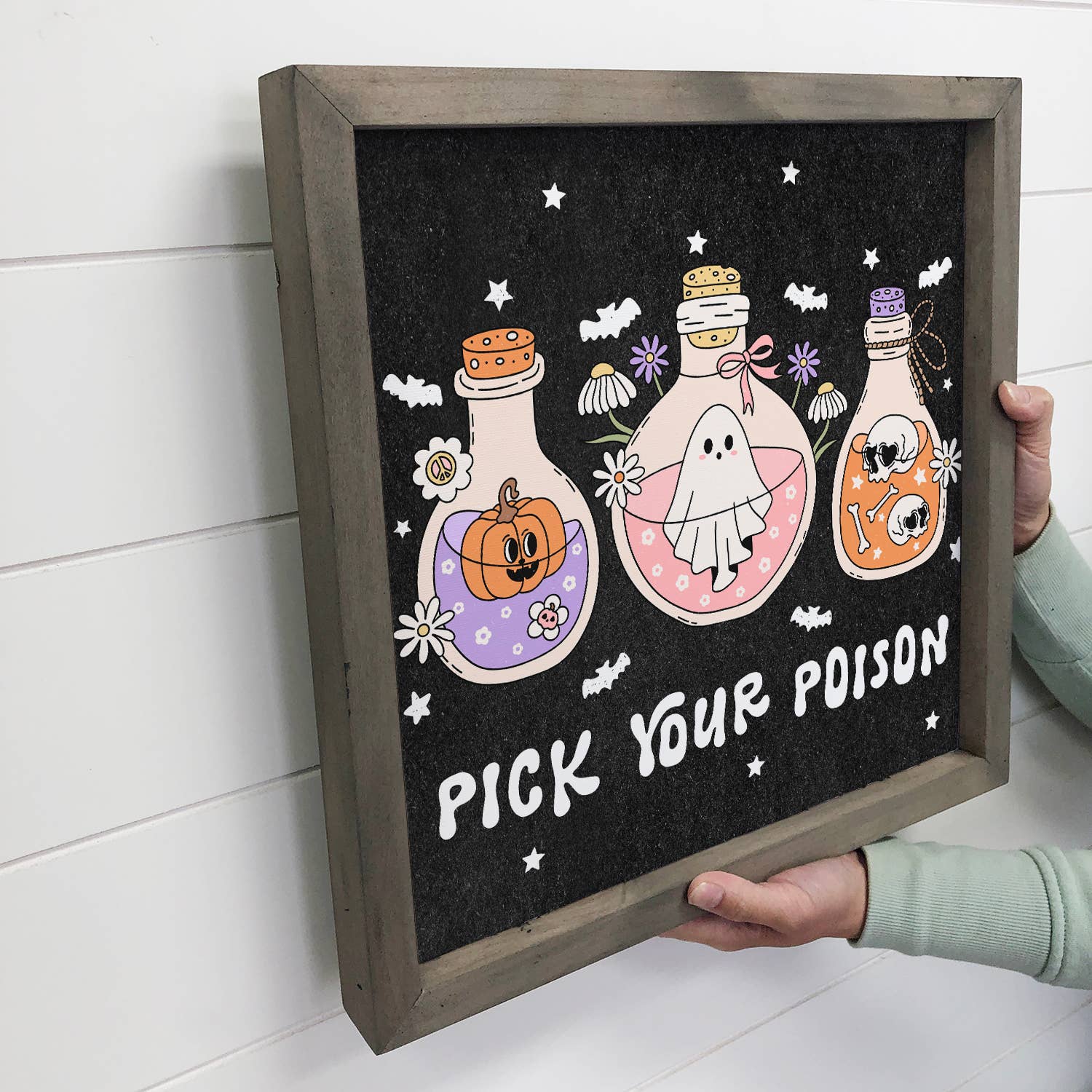 Pick Your Poison - Halloween Canvas Art - Wood Framed Decor