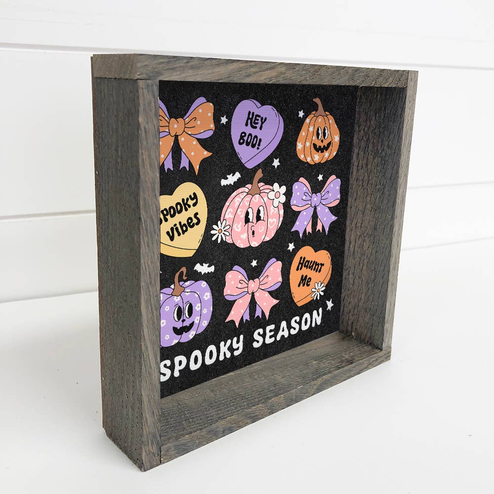 Spooky Season Cute Aesthetic - Halloween Canvas Art - Framed