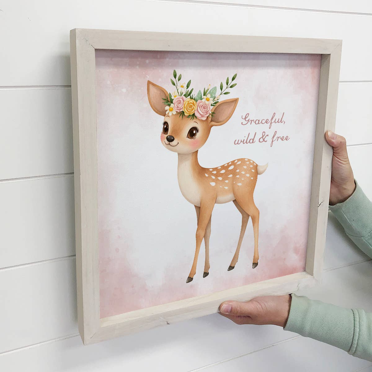 Graceful Wild and Free Deer - Cute Deer Canvas Art - Framed