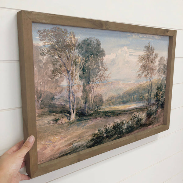 Vintage Outland - Outland Landscape Canvas Art - Wood Framed