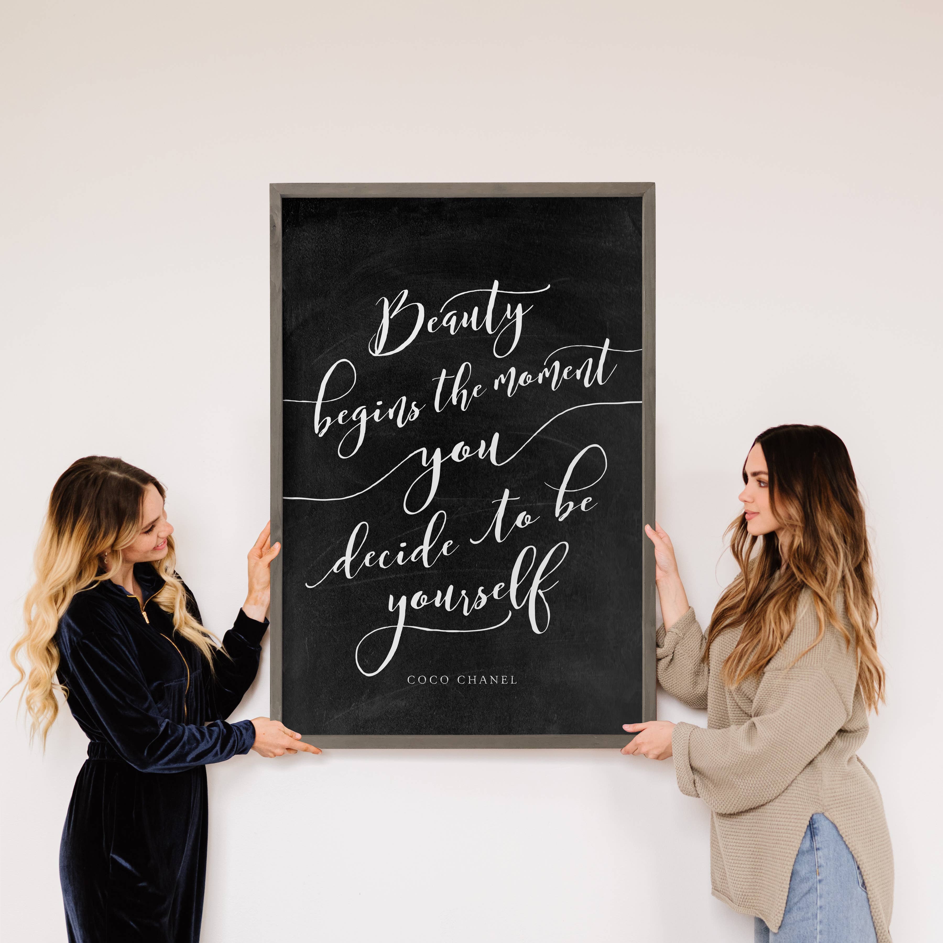Beauty Begins the Moment - Quote Canvas Art - Wood Framed