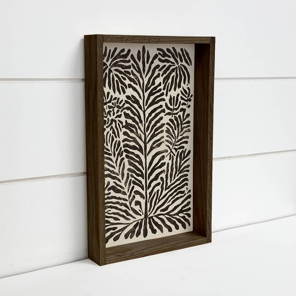 Botanical Leaf Pattern - Elegant Nature Canvas Art - Framed