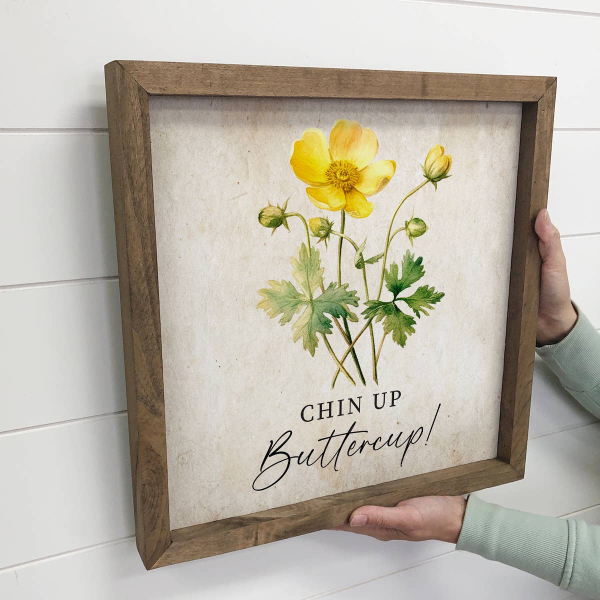Chin Up Buttercup - Cute Inspirational Flower Art - Cute Art