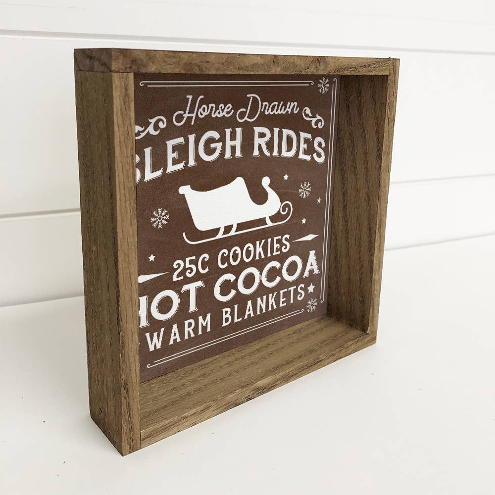 Horse Drawn Sleigh Rides - Christmas Canvas Art - Framed Art