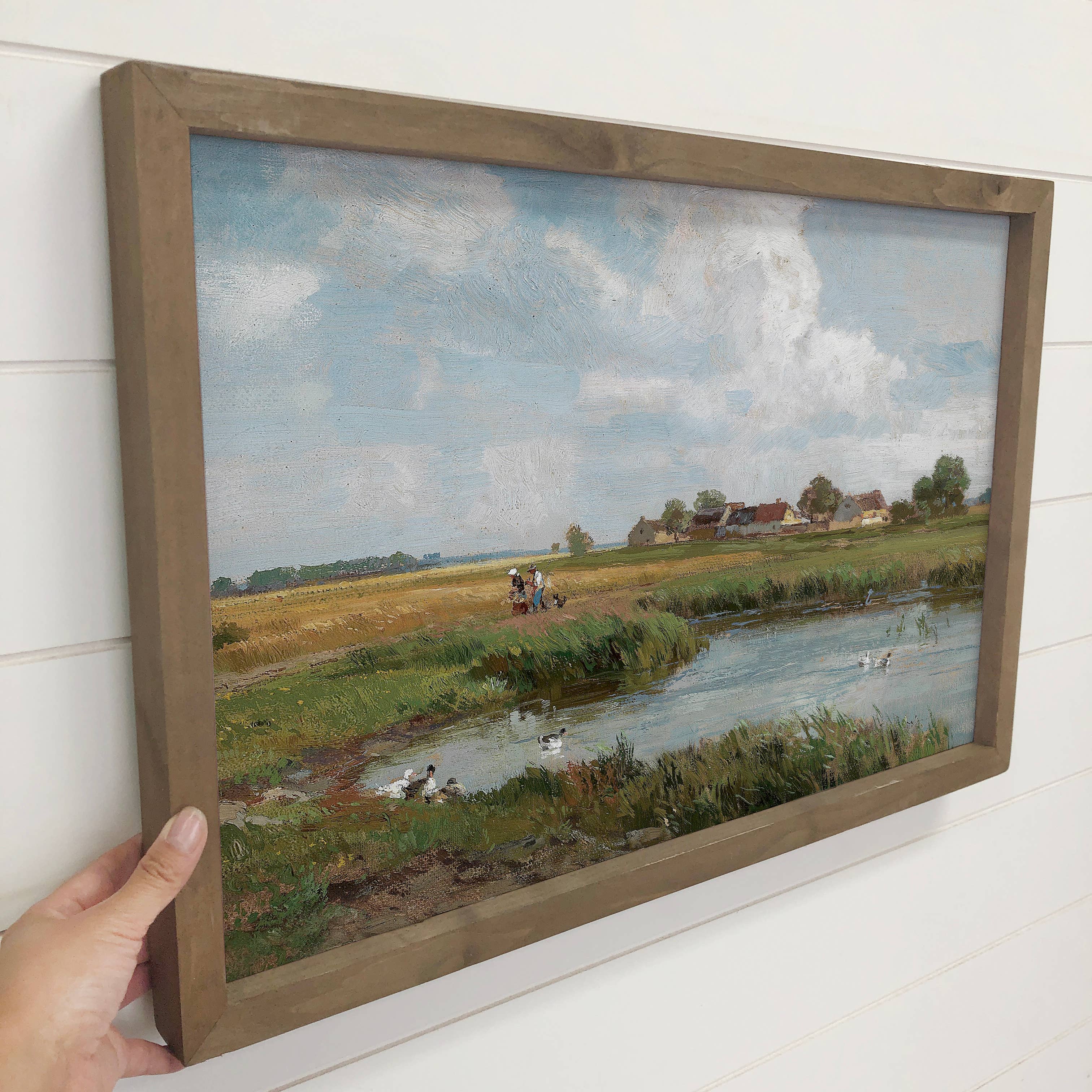 Vintage Midwest - Open Field Landscape Canvas Art - Framed
