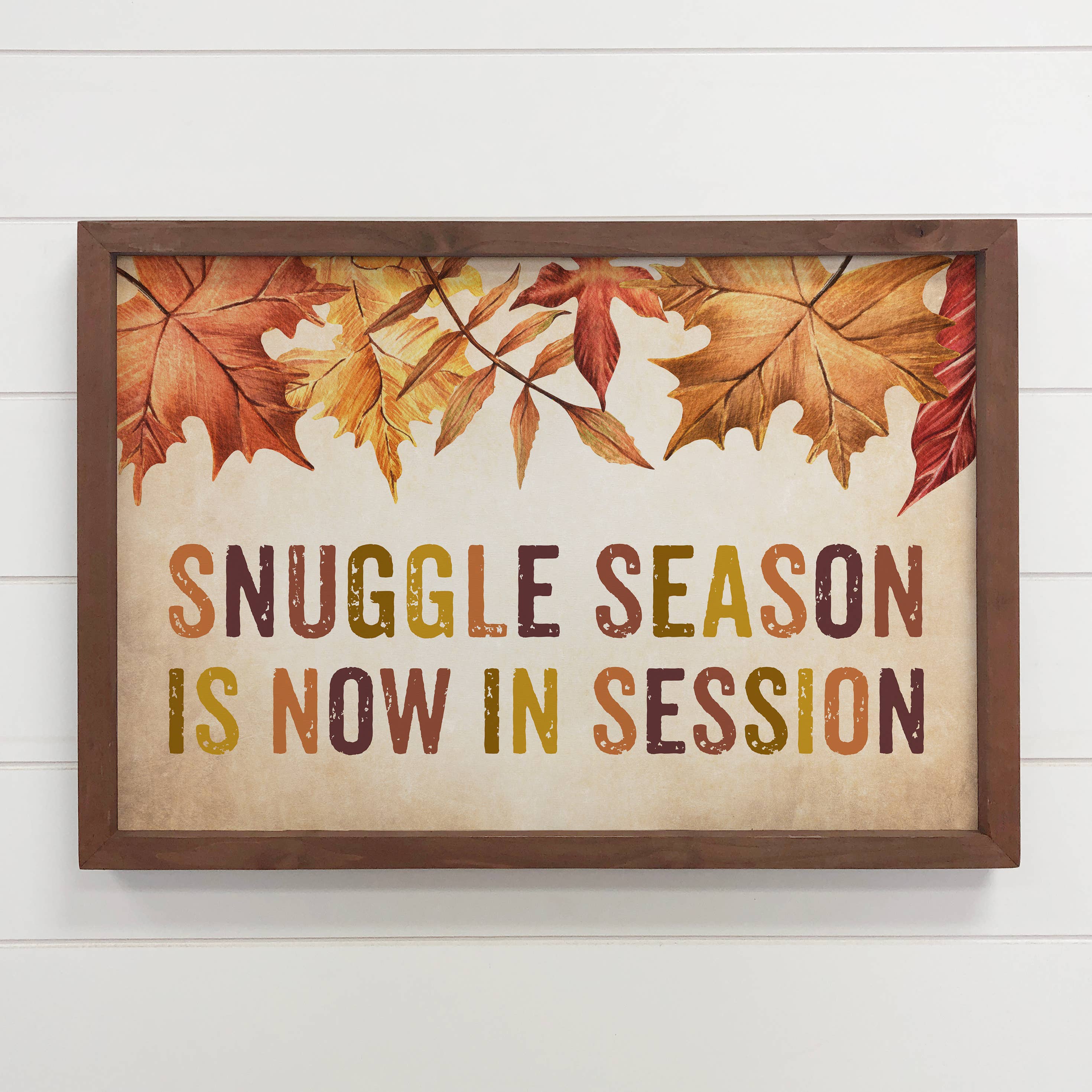 Snuggle Season is Now in Session - Cute Fall Sign - Framed
