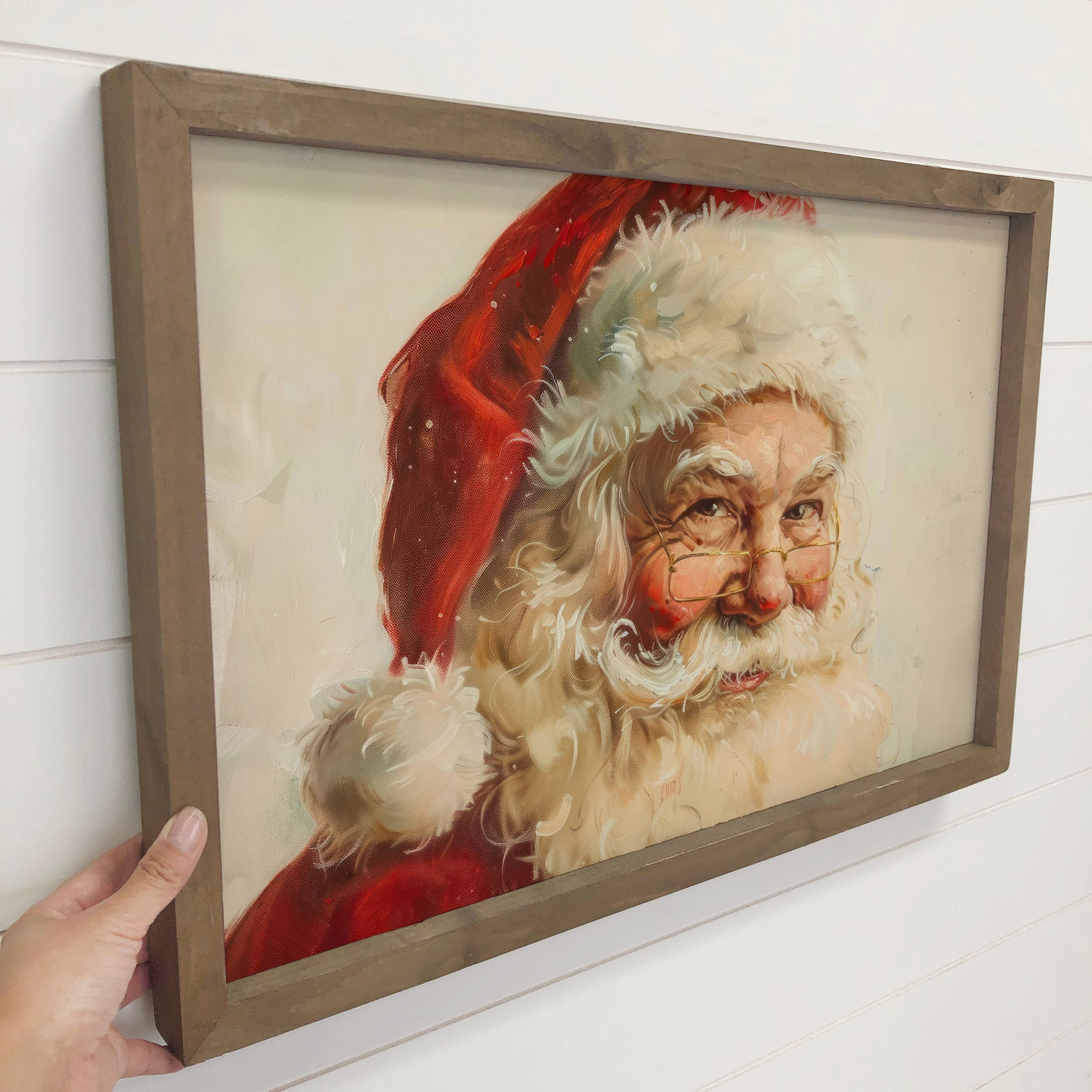 Santa is Watching You - Santa Claus Canvas Art - Framed Art