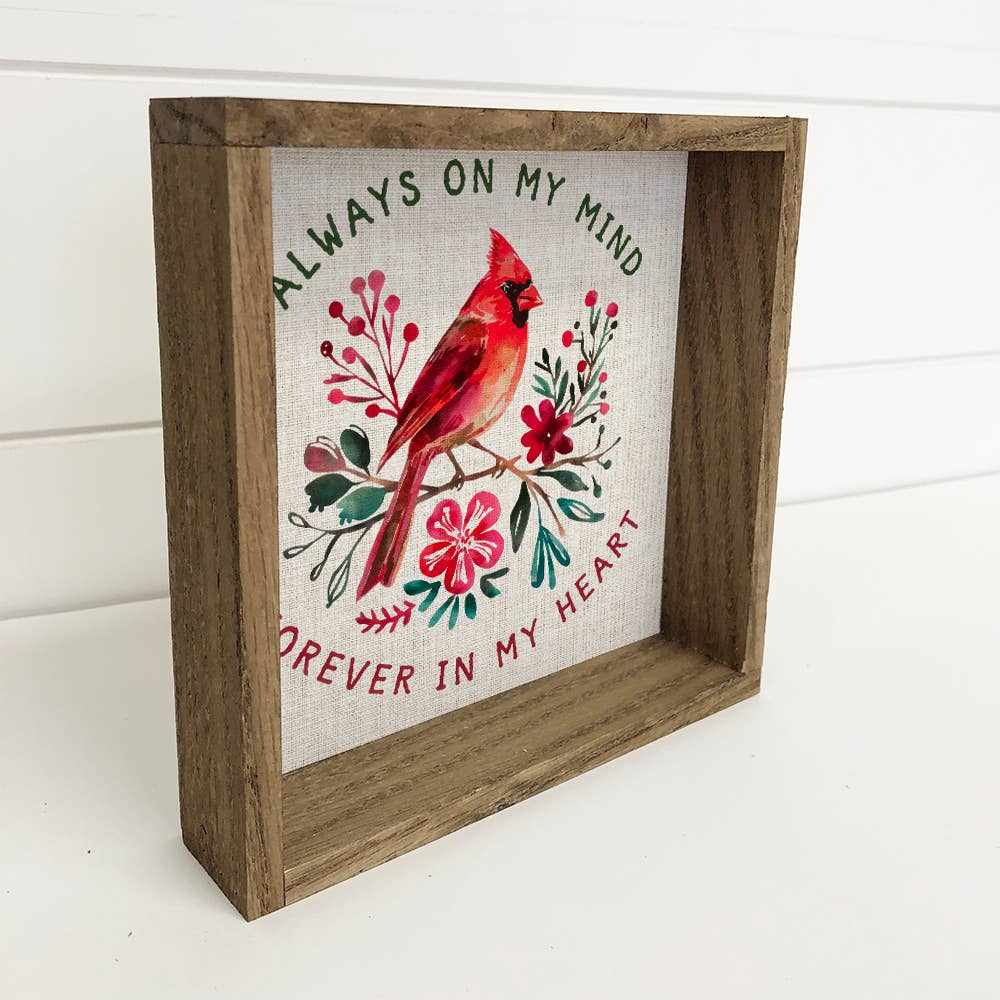 Always on My Mind Cardinal - Red Cardinal Canvas Art - Frame