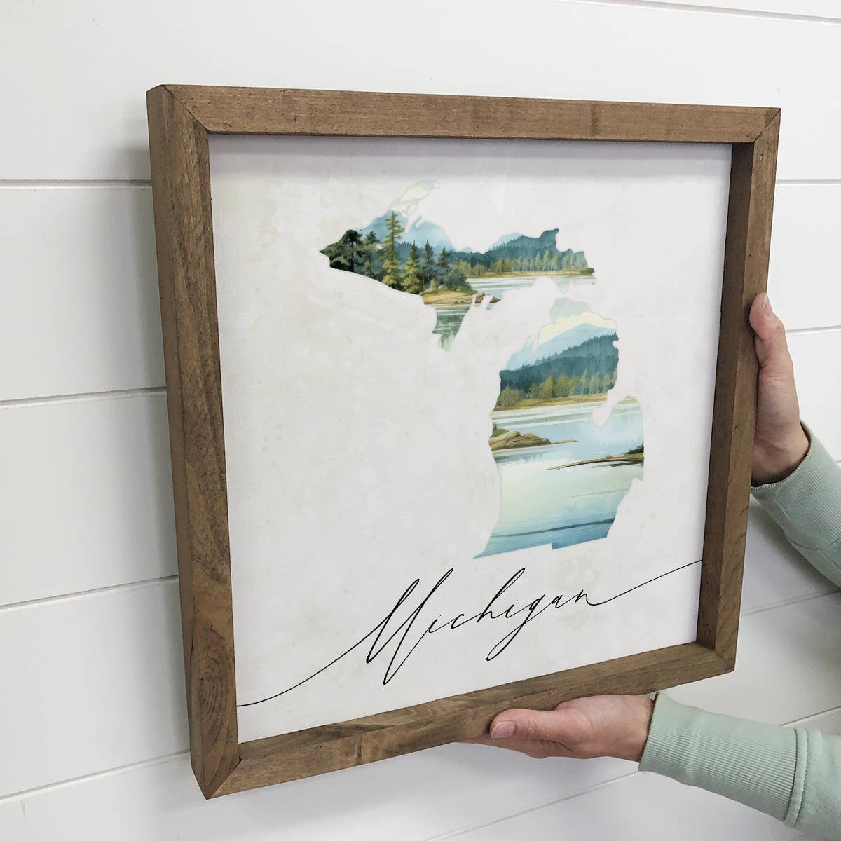 Michigan State Silhouette Painting - State Canvas Art