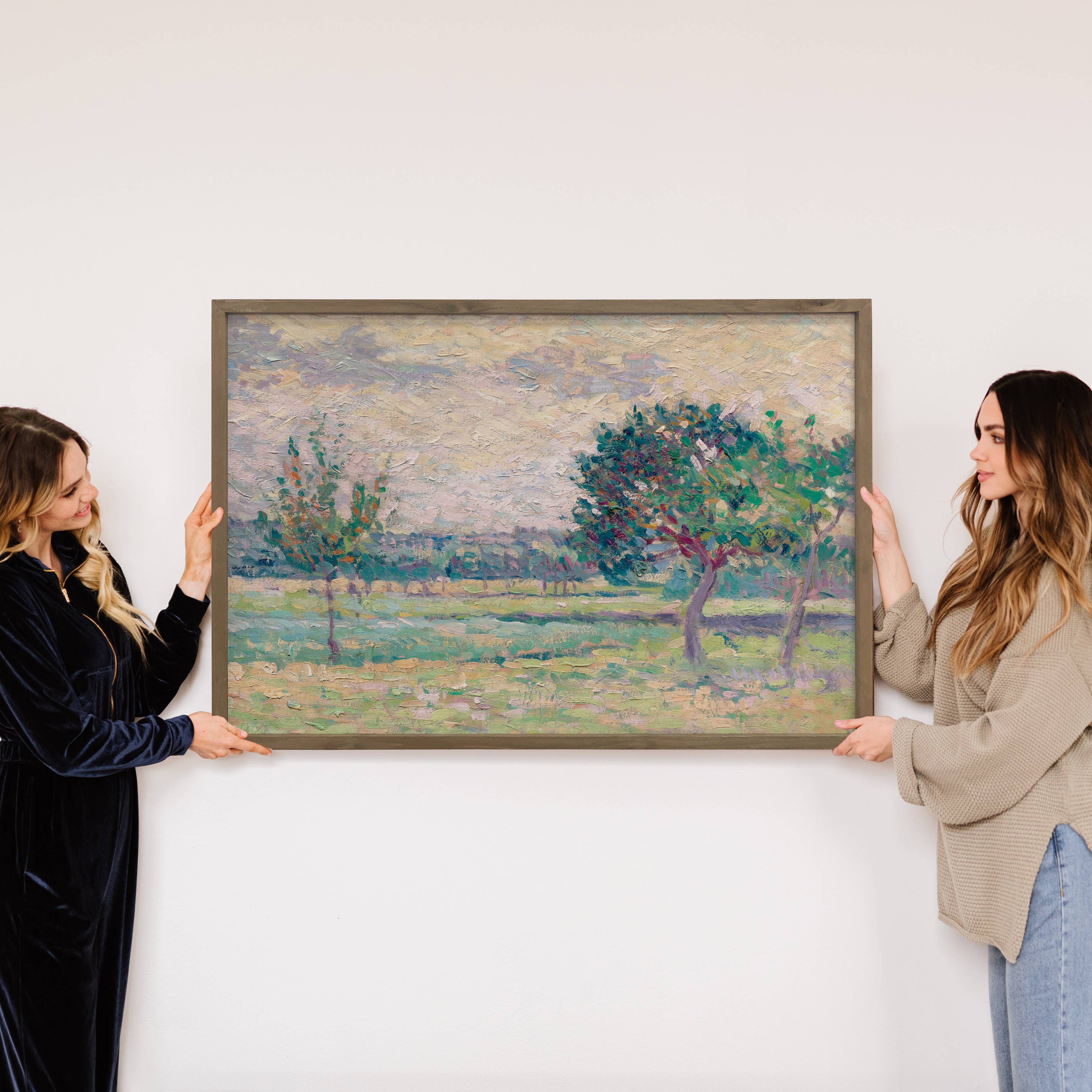 Impressionist Orchard - Tree Landscape Canvas Art - Framed
