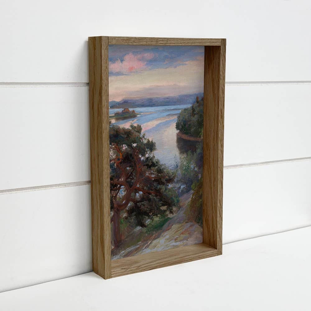 High Lake View - Lake Landscape Canvas Art - Wood Framed