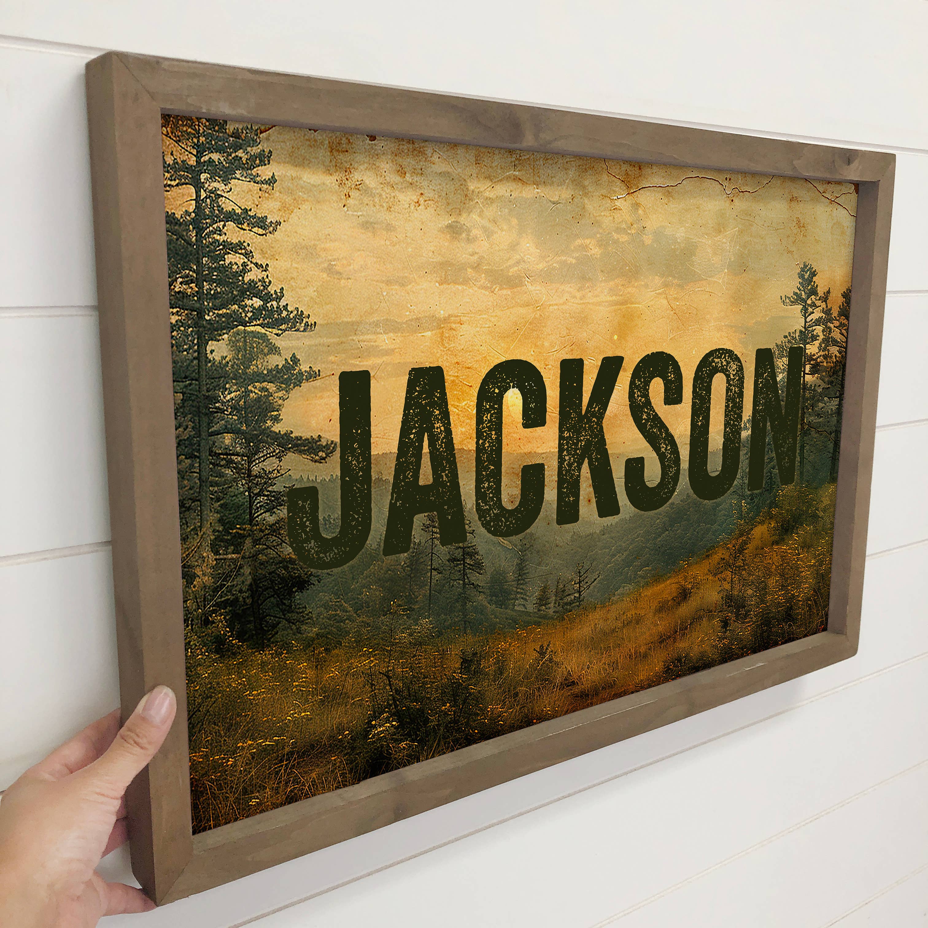 Custom Rustic Mountain Overlook - Custom Sign - Wood Framed