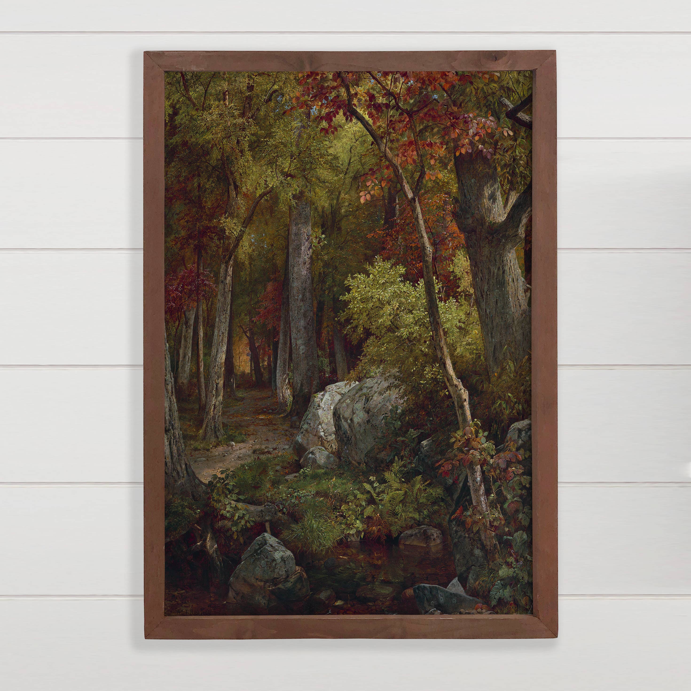 October Trees - Forest Landscape Canvas Art - Wood Framed