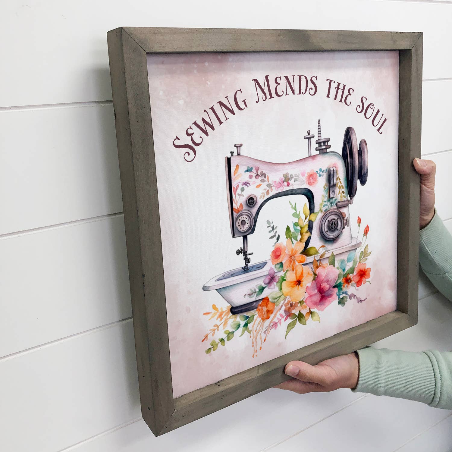 Sewing Mends the Soul Wall Art - Craft Room Canvas Art