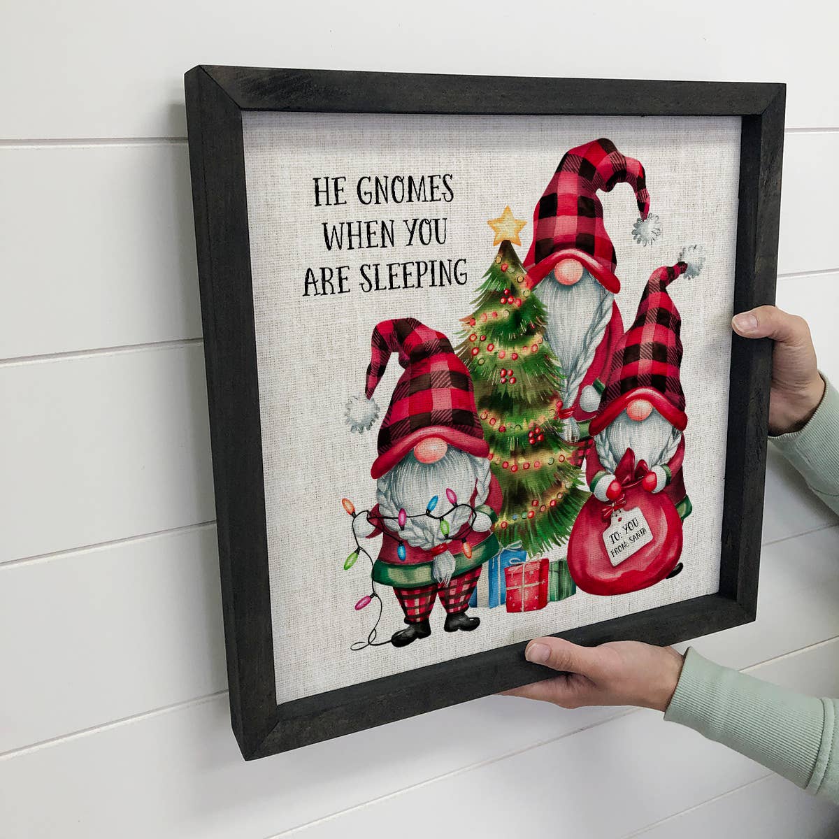 He Gnomes When Your Are Sleeping - Christmas Canvas Art