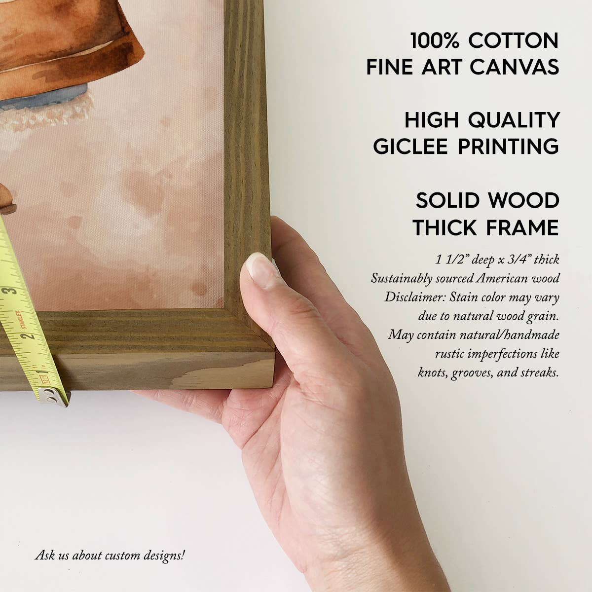 Scandi Watercolor Cute Folk Santa - Santa Canvas Art - Frame