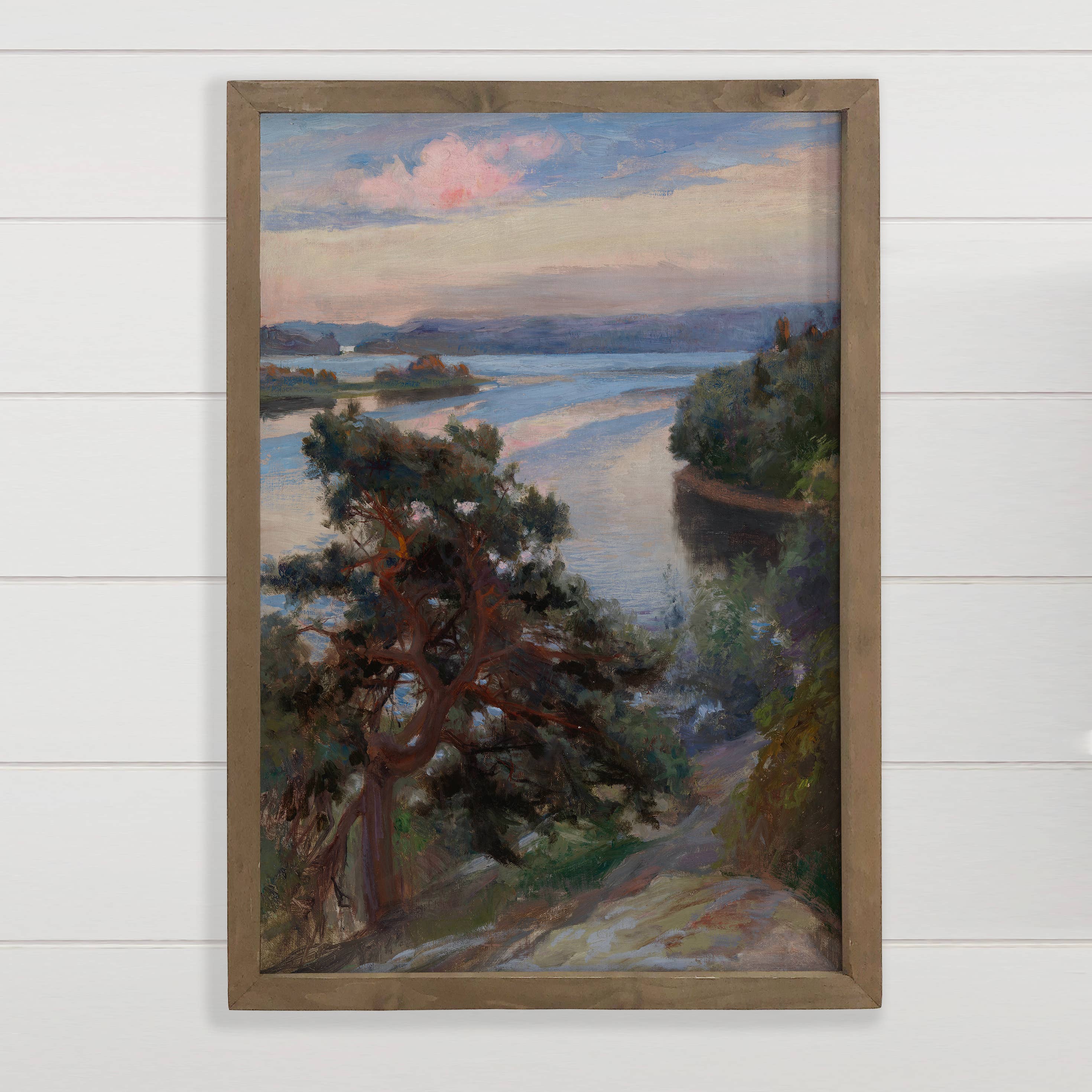 High Lake View - Lake Landscape Canvas Art - Wood Framed