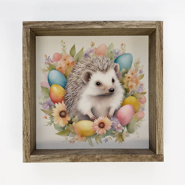 Easter Egg Hedgehog - Springtime Hedgehog Canvas Art