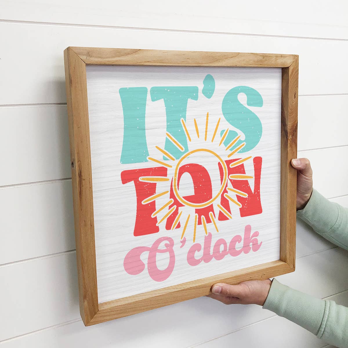 It's Tan O'Clock - Beach Canvas Word Art - Wood Framed Art