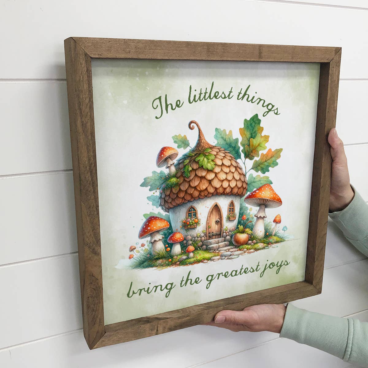 Cottage Acorn Mushroom Little Things - Nature Canvas Art