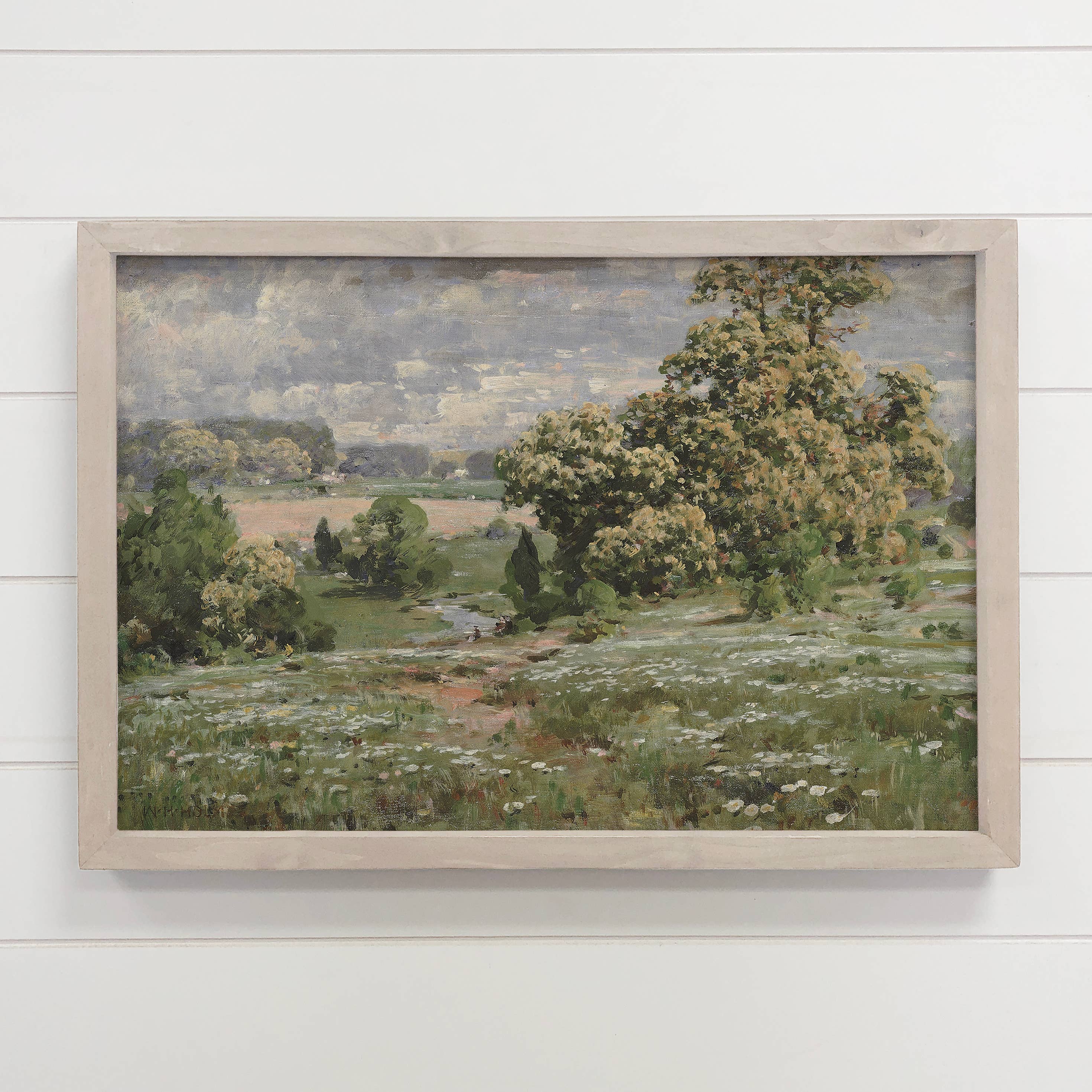 Chestnut Trees - Nature Watercolor Canvas Art - Wood Framed