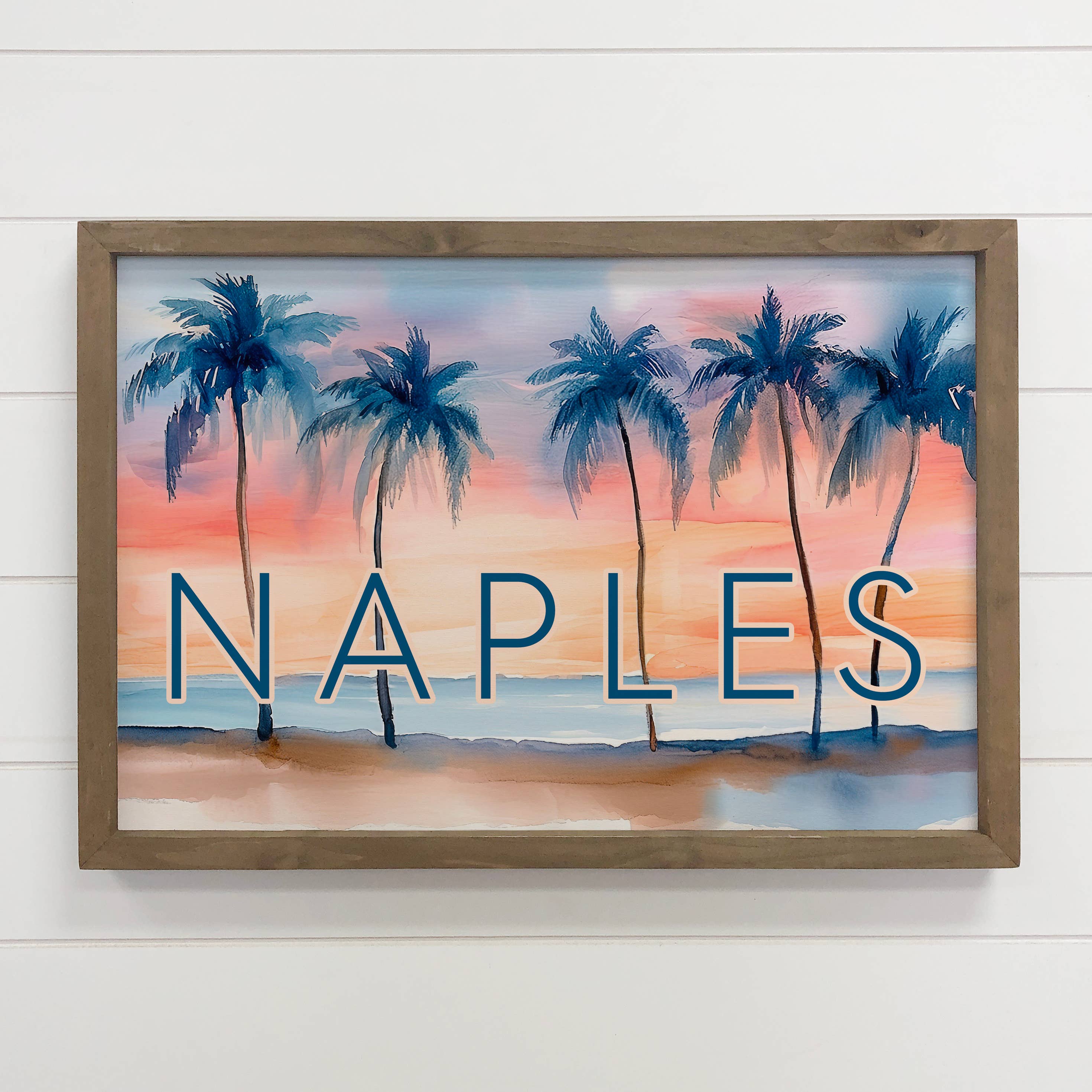 Custom Five Palm Trees Beach - Naples Custom Wall Art