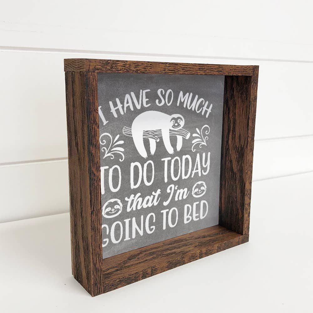 Funny Home Decor- Sloth Going to Bed- Canvas Wall Decor