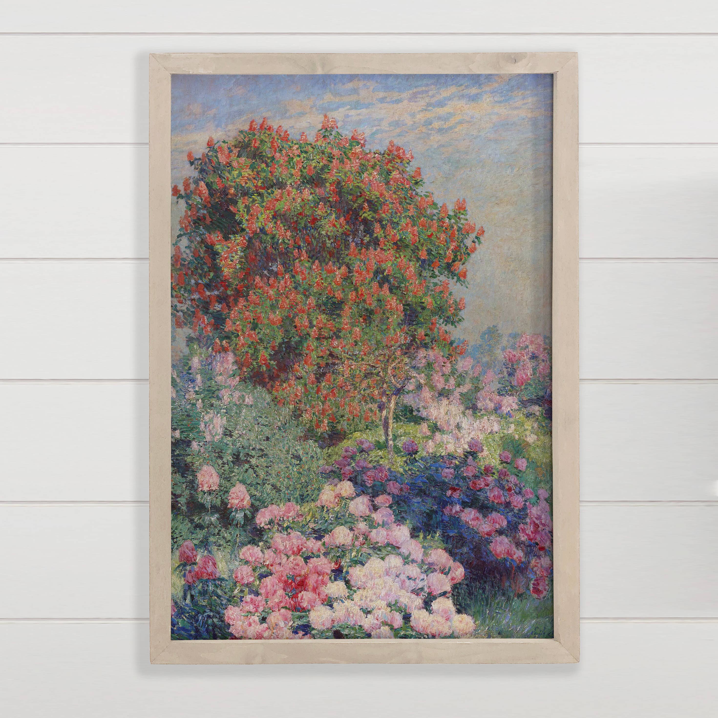 May Flower Garden - Flower Canvas Art - Wood Framed Wall Art
